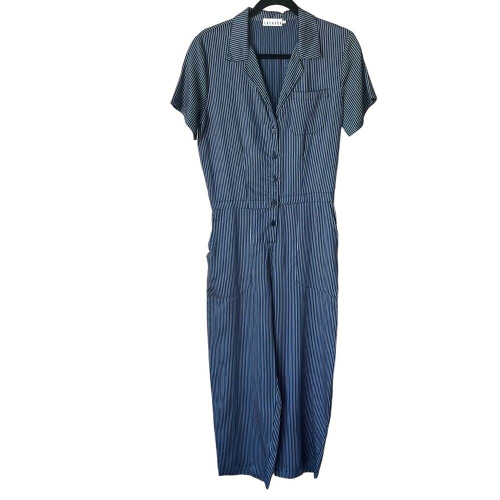 Lacausa Pinstripe Jumpsuit Size Small NWT